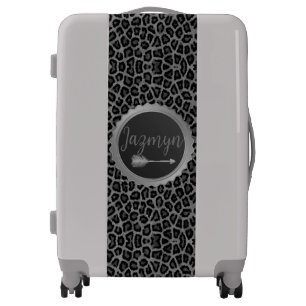 Personalized Faux Fur Leopard Luggage
