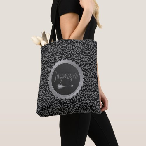 Personalized Faux Fur Leopard Tote