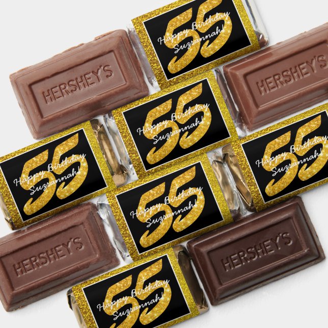 Personalized Faux Gold Fabulous 55th Birthday Hers Hershey's Miniatures (Assorted)