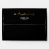 Personalized Faux Gold Foil & Black Envelope Liner (Back (Top Flap))