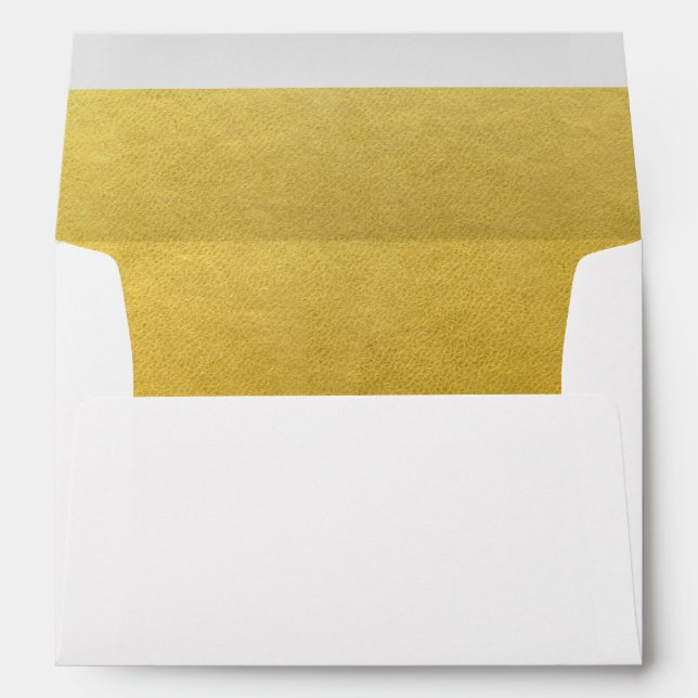 Personalized Faux Gold Foil Custom Envelope Liner (Back (Bottom))