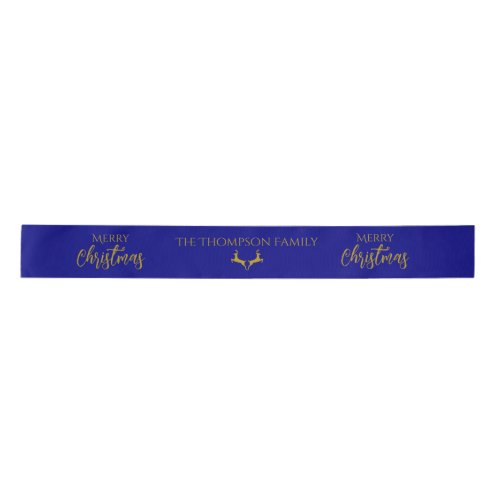 Personalized Faux_Gold Foil Merry Christmas  Satin Ribbon