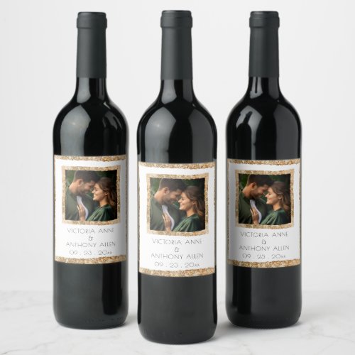 Personalized Faux Gold Frame Rustic Elegant