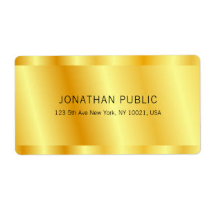 Personalized Faux Gold Metallic Look Elegant Label
