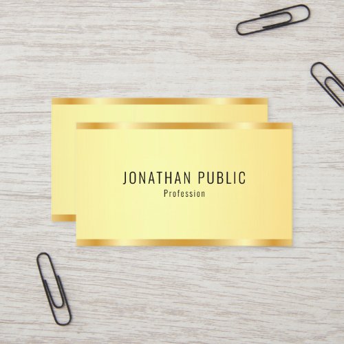 Personalized Faux Gold Metallic Look Modern Business Card