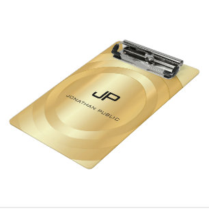 Personalized Faux Gold Monogram Template Elegant Mini Clipboard