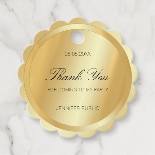 Personalized Faux Gold Thank You Script Text Favor Tags