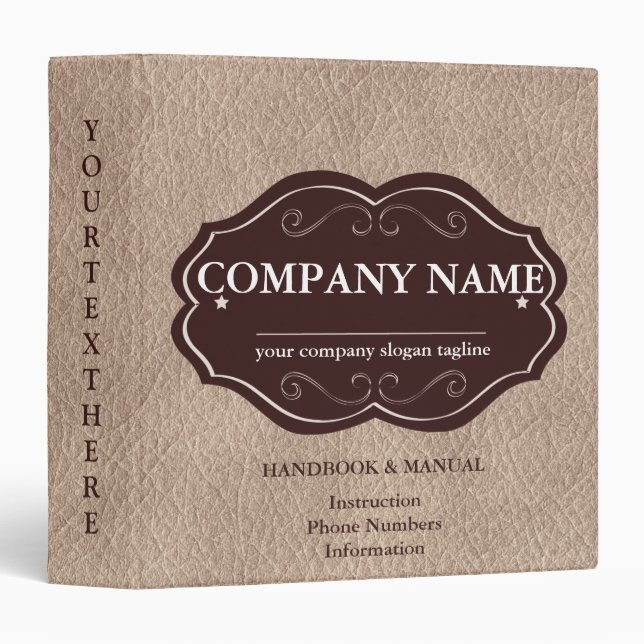 Personalized  Faux Leather 3 Ring Binder (Front/Spine)