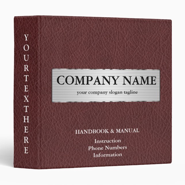 Personalized  Faux Leather 3 Ring Binder (Front/Spine)