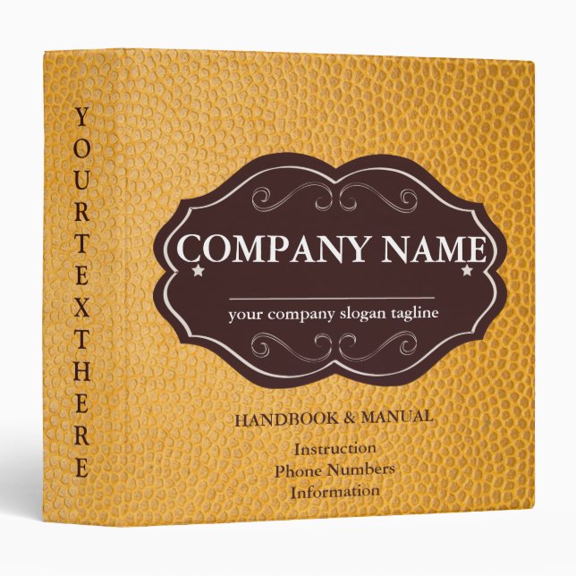 Personalized  Faux Leather 3 Ring Binder (Front/Spine)