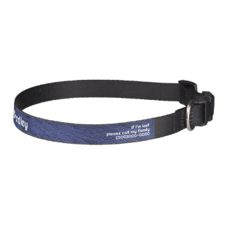 Personalized Faux Leather Blue Pet Collar