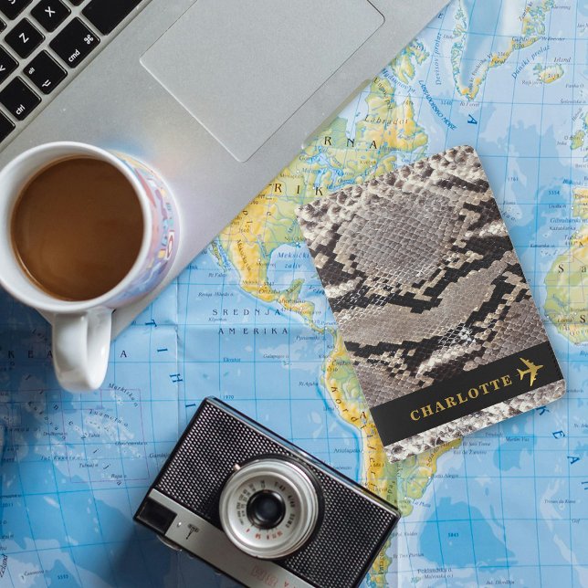 Personalized Faux Leather Gold Airplane Name Passport Holder (Personalized Faux Leather Gold Airplane Name Passport Holder)