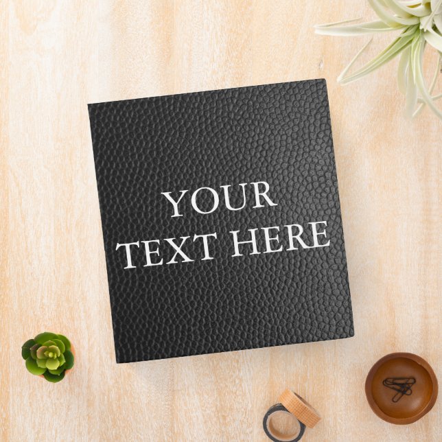 Personalized Faux Leather Look Your Own Text 3 Ring Binder (In Situ)
