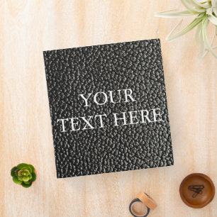 Personalized Faux Leather Look Your Own Text 3 Ring Binder