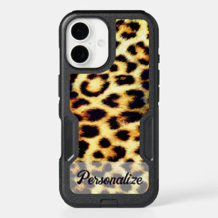 Personalized Faux Leopard Print Fur iPhone 16 Case
