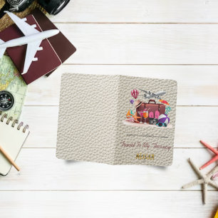 Personalized Faux Pearl Leather  Passport Holder