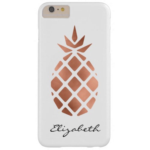 Personalized faux rose gold foil pineapple barely there iPhone 6 plus case