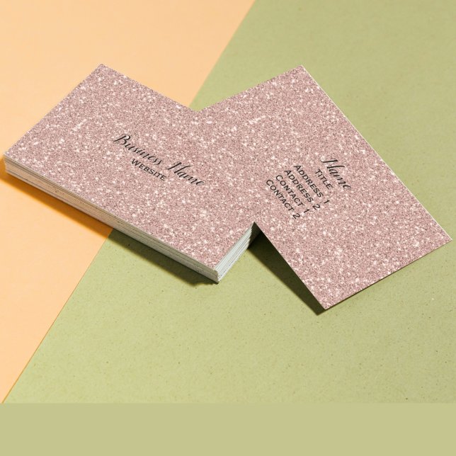 Personalized Faux Rose Gold Glitter Business Card (Creator Uploaded)