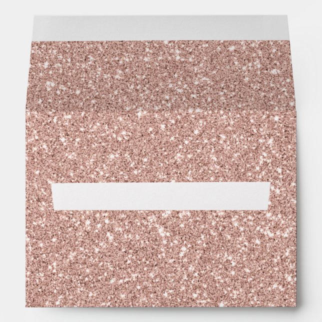 Personalized Faux Rose Gold Glitter Envelope (Back (Bottom))