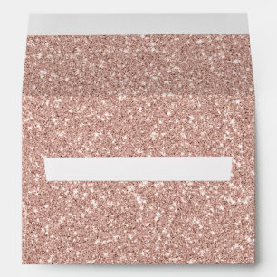 Personalized Faux Rose Gold Glitter Envelope