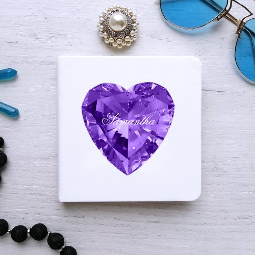 Personalized Faux Shiny Amethyst Purple Gemstone Sticker