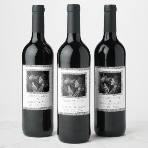 Personalized Faux Silver Frame Rustic Elegant