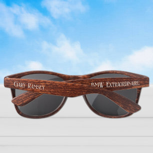 Personalized Faux Wood Stylish Plastic Sunglasses