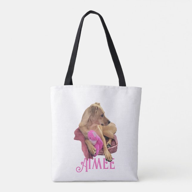 Personalized 'Fave Dogs' Shopping Tote (Back)