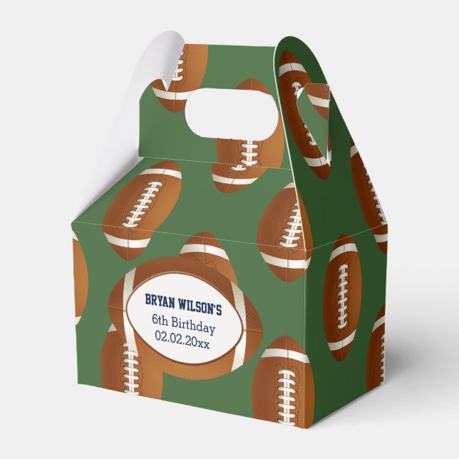 Personalized favor box Sports Party football theme (Front Side)