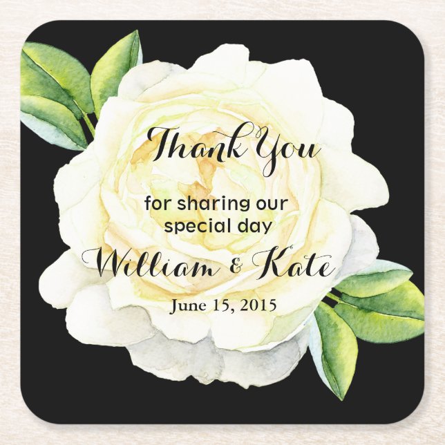 personalized Favor wedding coaster Thank you (Front)