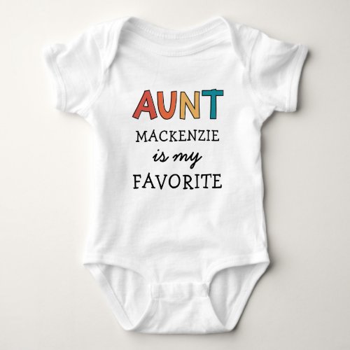 Personalized Favorite Aunt Cute I Love My Aunt  Baby Bodysuit