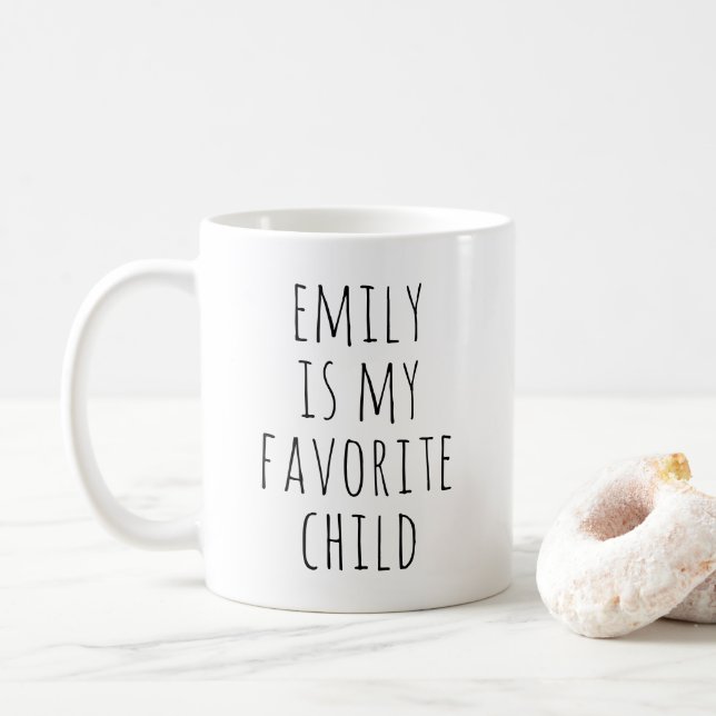 Personalized Favorite Child Funny Mother's Day Coffee Mug (With Donut)