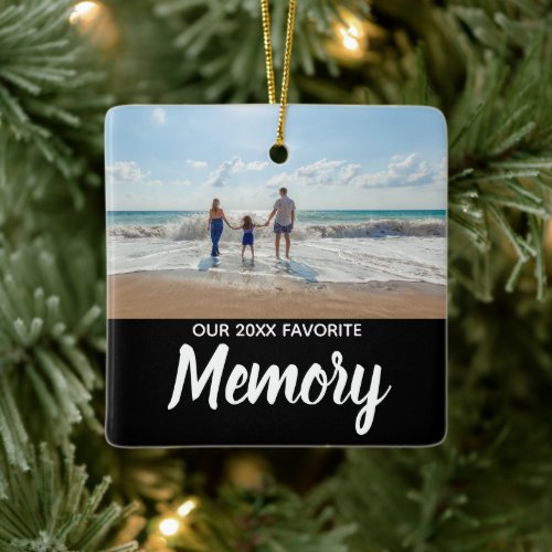 Personalized Favorite Family Memory Black Ornament