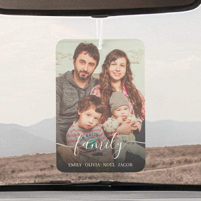 Personalized Favorite Family Photos Modern Script Air Freshener (Creator Uploaded)