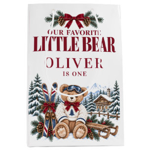 Personalized Favorite Little Bear First Birthday Medium Gift Bag