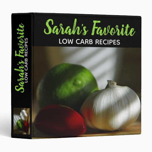Personalized Favorite Low Carb Keto Recipe Storage Binder (Front/Spine)