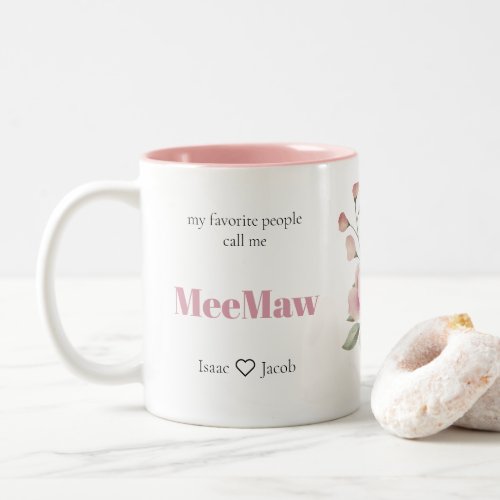 Personalized Favorite People Pink Grandma Two_Tone Coffee Mug