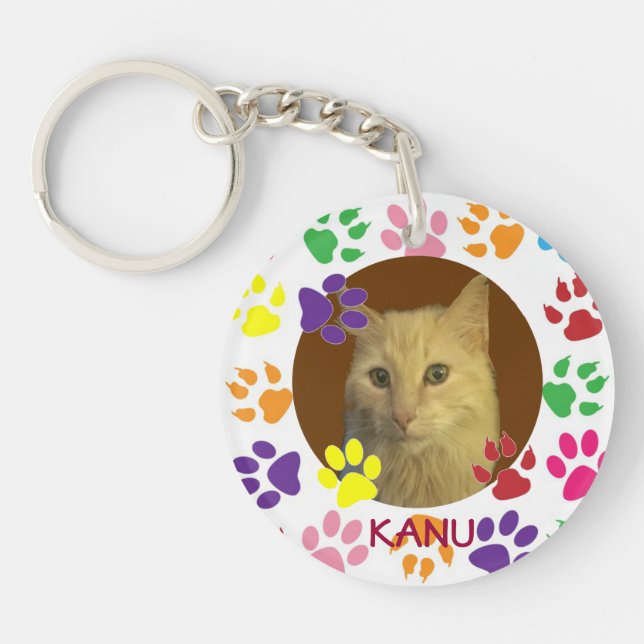 Personalized favorite Pet Photo and Name Keychain (Front)