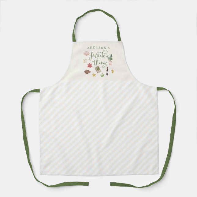Personalized Favorite Things Christmas Apron (Front)