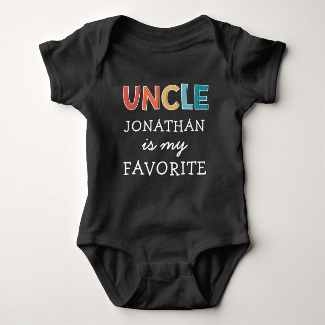 Personalized Favorite Uncle Cute I Love My Uncle Baby Bodysuit (Front)