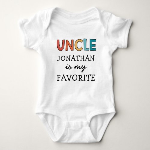 Personalized Favorite Uncle Cute I Love My Uncle  Baby Bodysuit