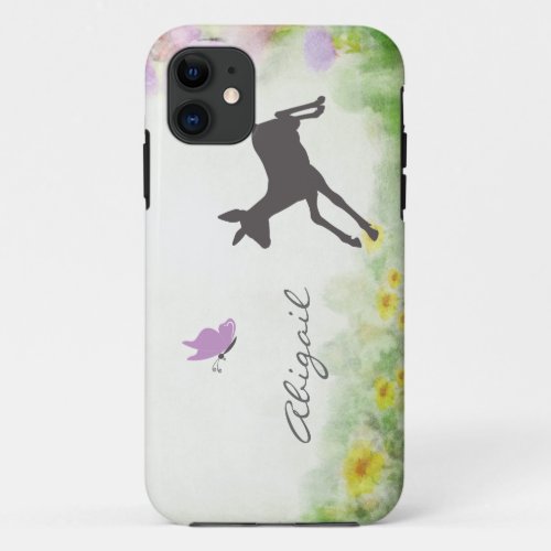 Personalized Fawn and Butterfly Deer iPhone Case