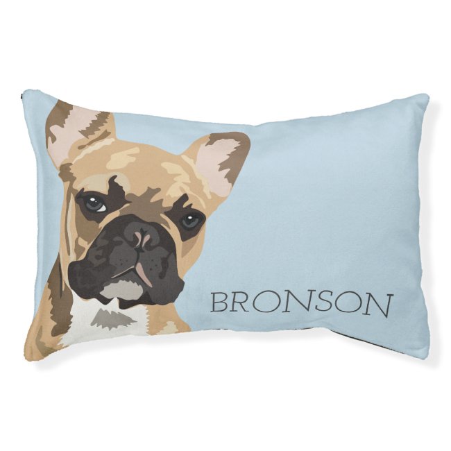 Personalized Fawn French Bulldog Pet Bed