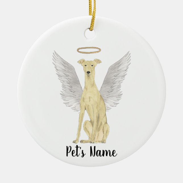 Personalized Fawn Greyhound Sympathy Memorial Ceramic Ornament (Front)
