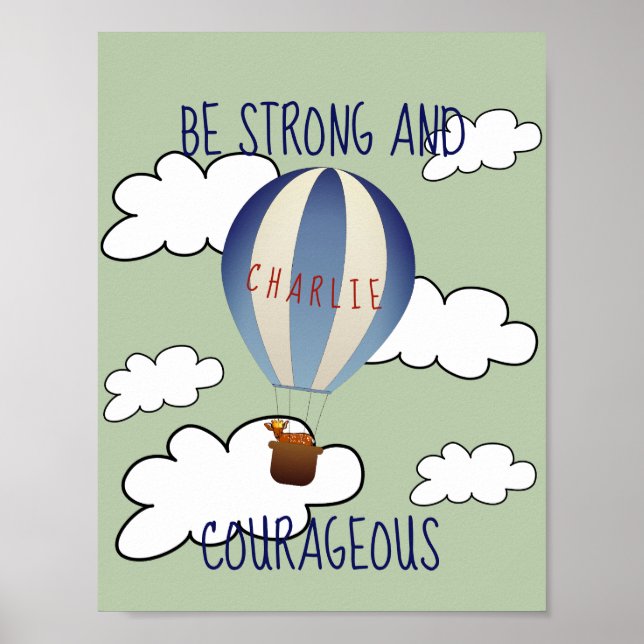 Personalized Fawn in Balloon Quote Poster (Front)