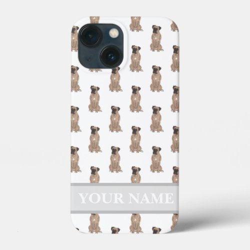 Personalized Fawn Masked Boxer Dog iPhone 13 Mini Case