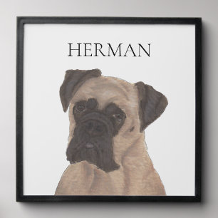 Personalized Fawn Masked Boxer Peel And Stick Photo Tile