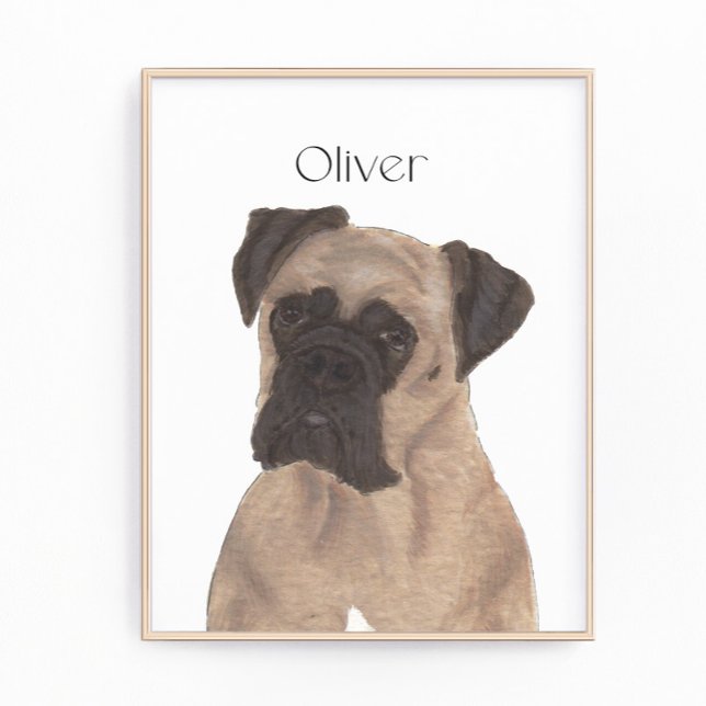 Personalized Fawn Masked Boxer Photo Print (Creator Uploaded)