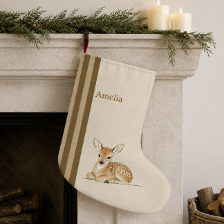 Personalized Fawn Nordic Christmas Stocking