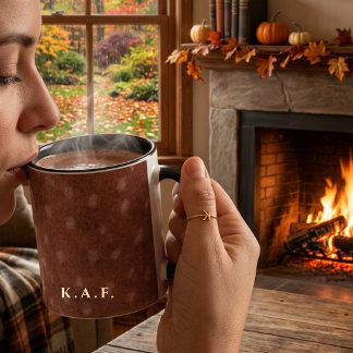 Personalized Fawn Print Terracota Russet  Mug